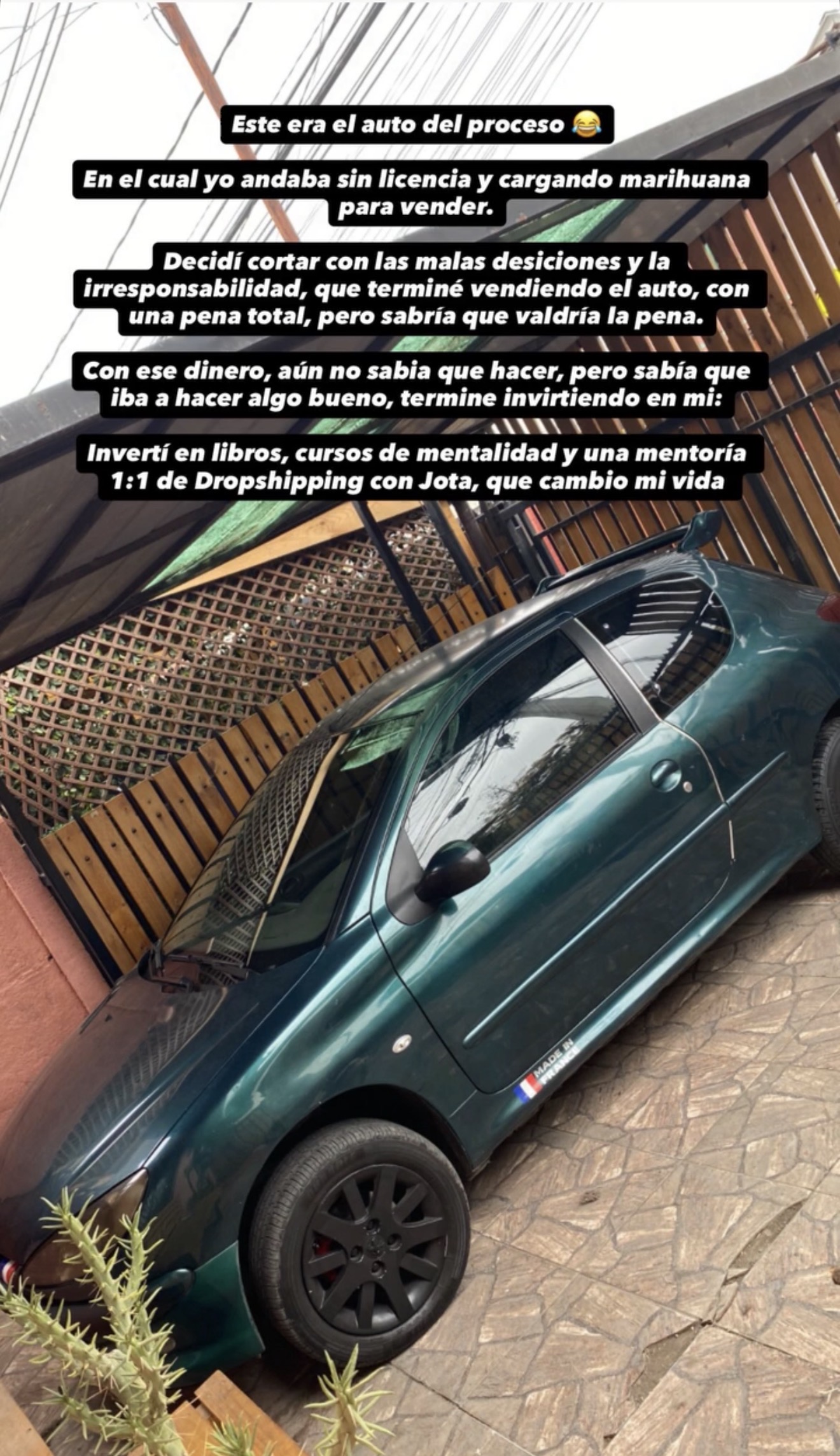 El auto que vendí para invertir en mí