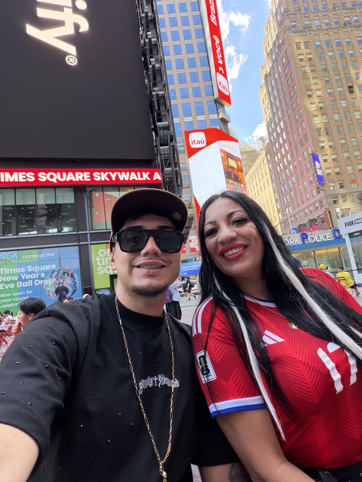 Con mi mamá en Times Square