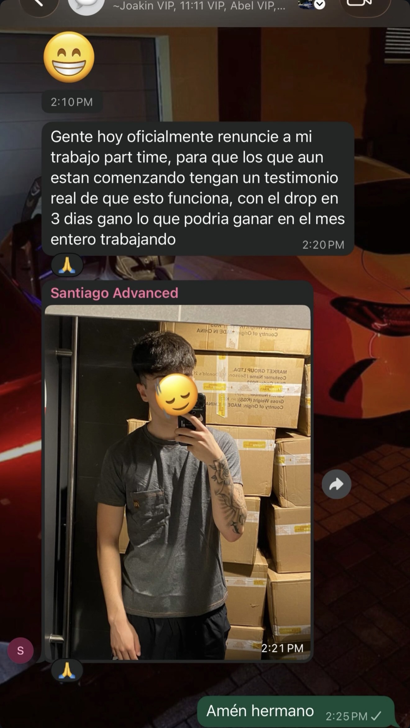 Resultado de Santiago, alumno Sala Advanced